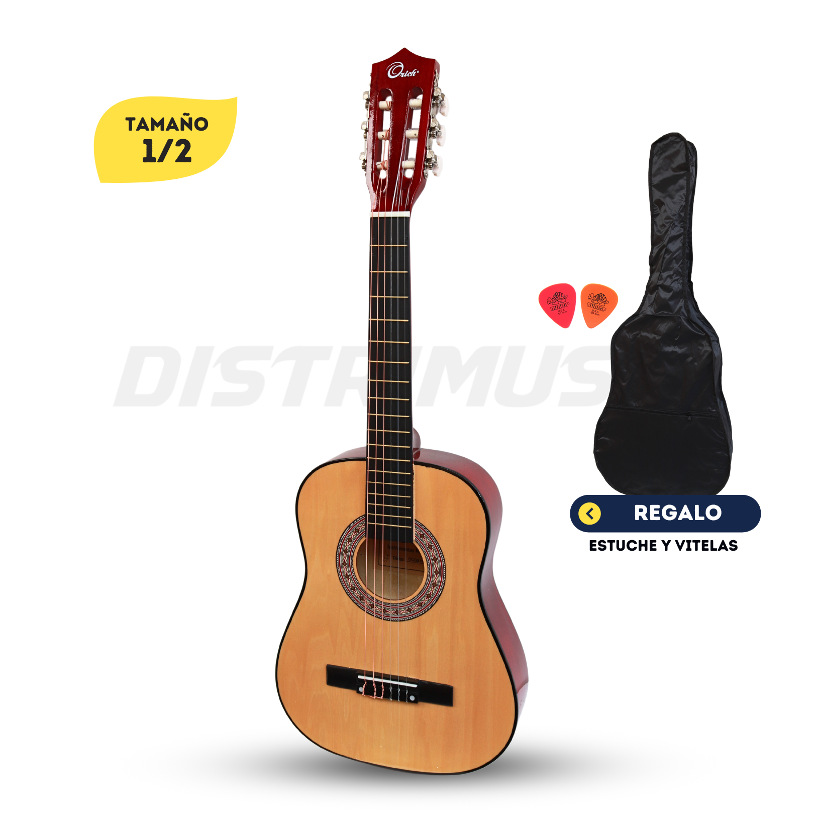 Guitarra Clásica 1/2 ORICH OCG811 NATURAL + Estuche