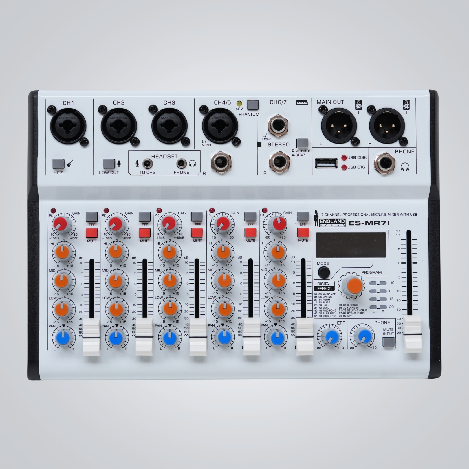 Consola ES-MR7I ENGLAND SOUND 7 canales /Bluetooth/USB/Interfaz