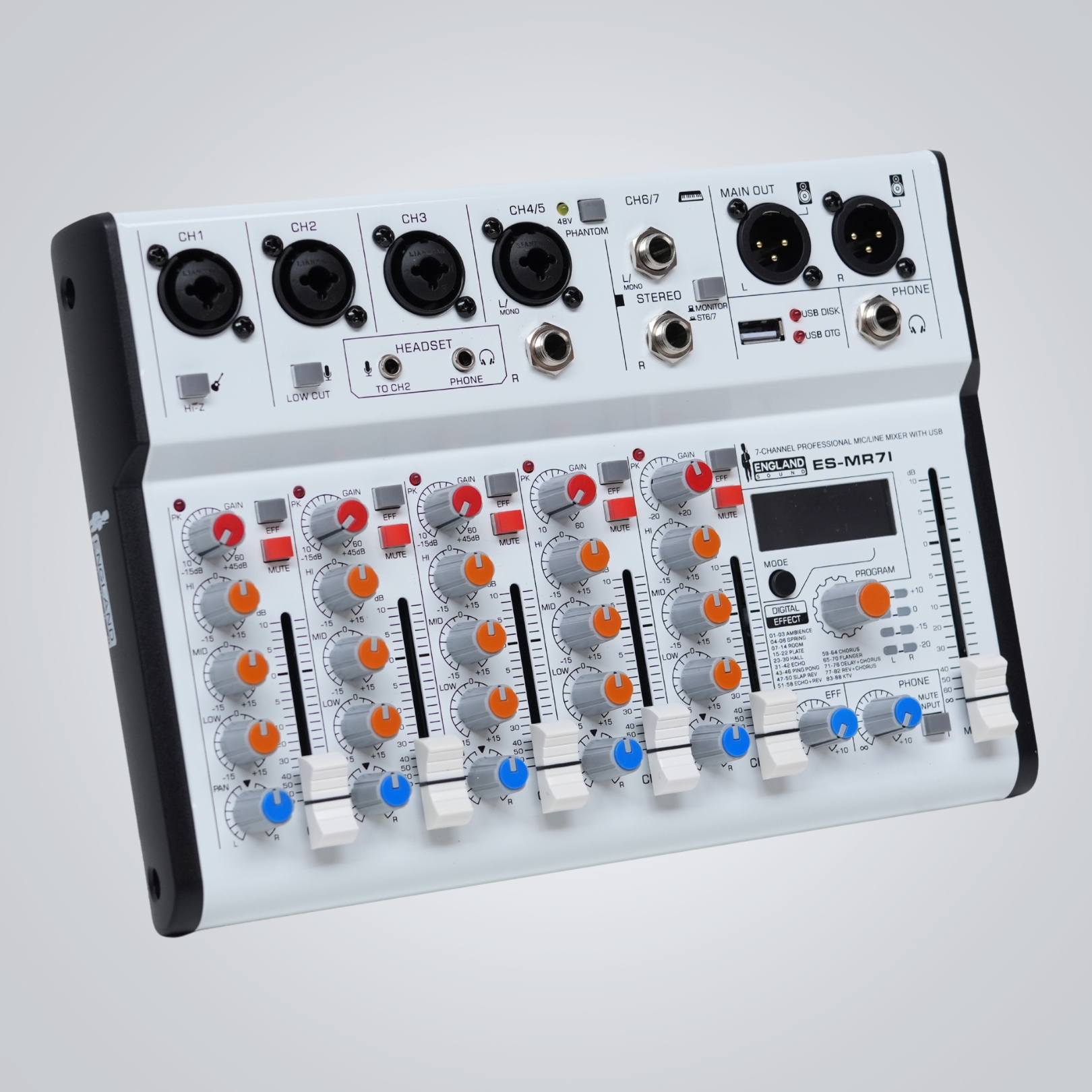 Consola ES-MR7I ENGLAND SOUND 7 canales /Bluetooth/USB/Interfaz - Imagen 2