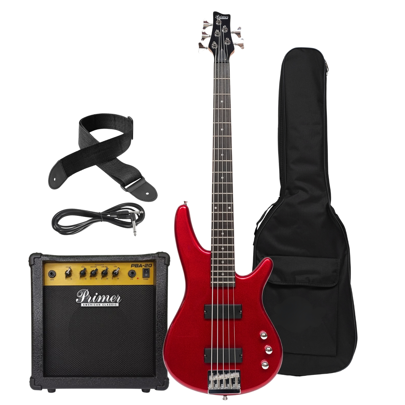 Combo de Bajo Eléctrico Pasivo PRIMER PMB-5 MODERN BASS 5 STRING RW MRD + Amp. 20Watts