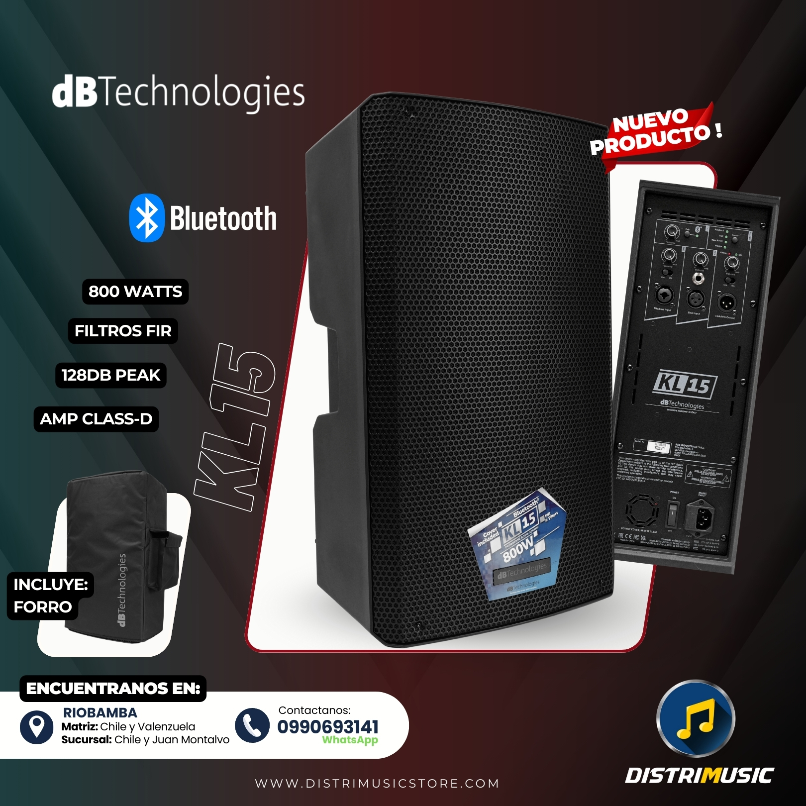 Parlante Activo 15" DB TECHNOLOGIES KL15 | Bluetooth + Estuche - Imagen 6
