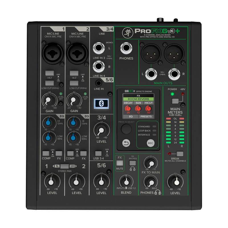 CONSOLA PROFX6V3+ MACKIE | 6 canales/Bluetooth/Interfaz USB
