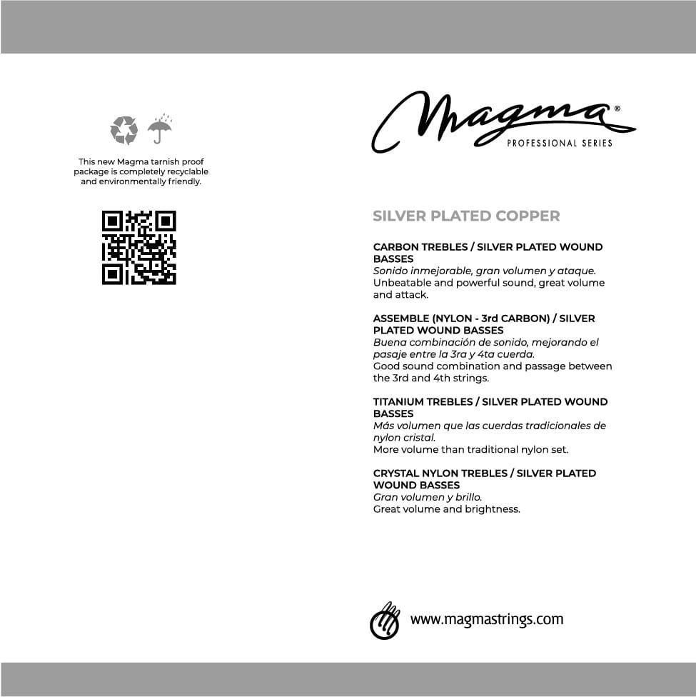 Juego de Cuerdas Guitarra Clásica Magma Silver Plated Copper Titanio | Tensión Media - Imagen 2